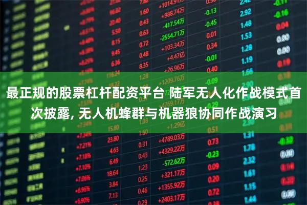 最正规的股票杠杆配资平台 陆军无人化作战模式首次披露, 无人机蜂群与机器狼协同作战演习